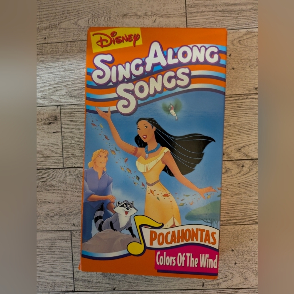 Disney Sing Along Songs Pocahontas VHS - Vibrant Orange and Blue